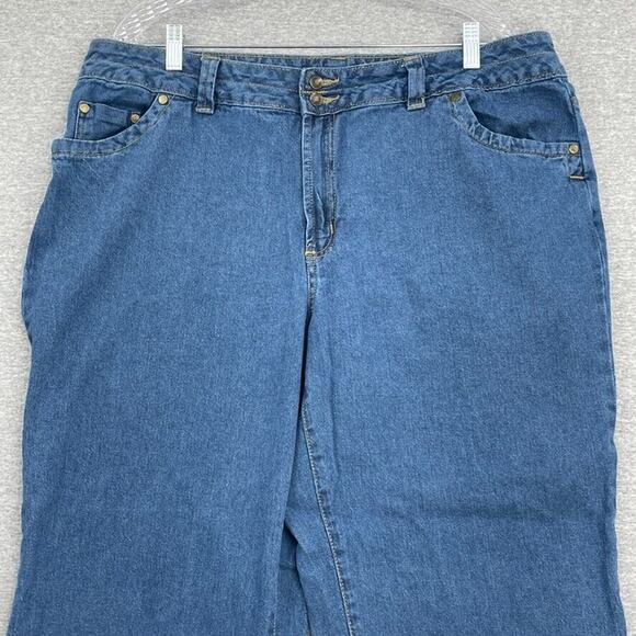 Women Within Jeans Womens 18W Plus Blue Denim Straight Leg 5 Pocket Cotton - Picture 4 of 12